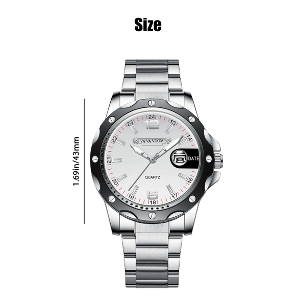 Mens Classic Business Stainless Steel Watch Quartz movement Luminous Waterproof - Picture 8 of 10